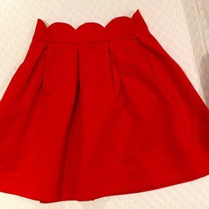 Red Midi Skirt - NWOT